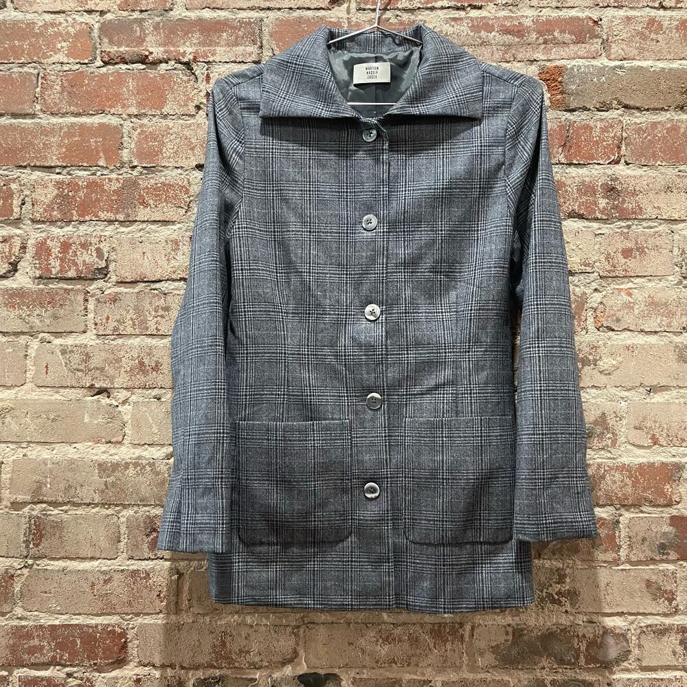 MARYAM NASSIR ZADEH Wool Plaid Print Jacket Size XS